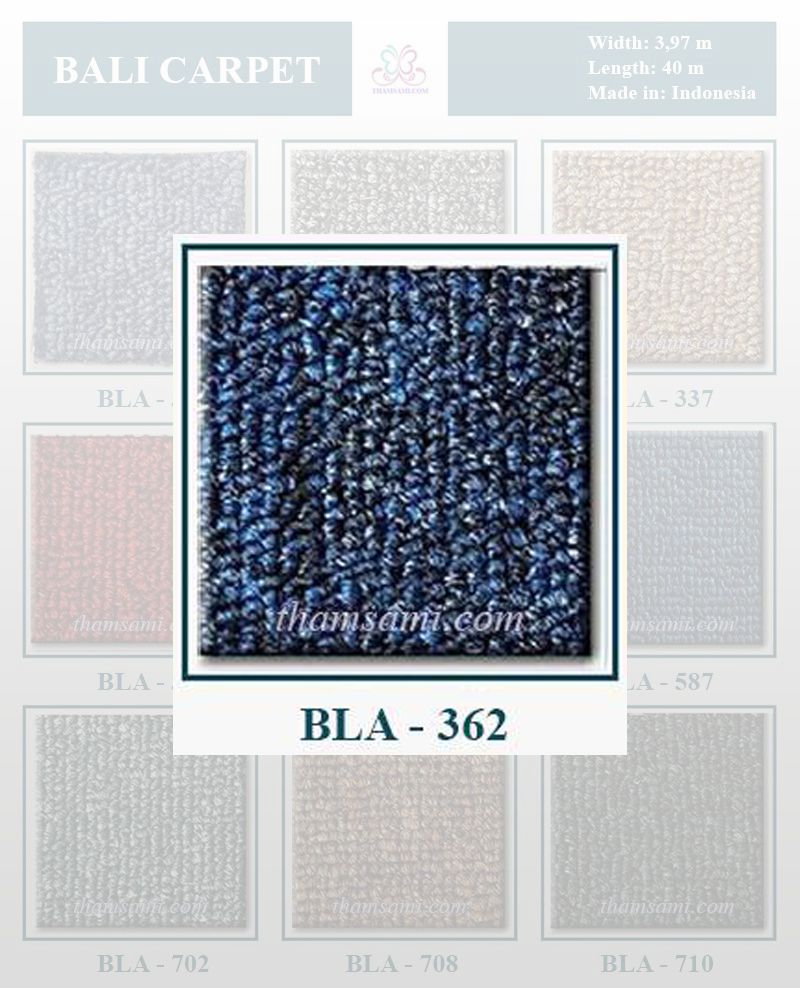 Mã màu thảm cuộn bali 362 - thảm màu xanh